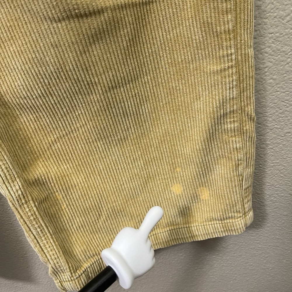 BDG Urban Outfitters Corduroy Ankle Pants Yellow TRASHED Streetwear Grunge Sz 29 - Picture 13 of 14